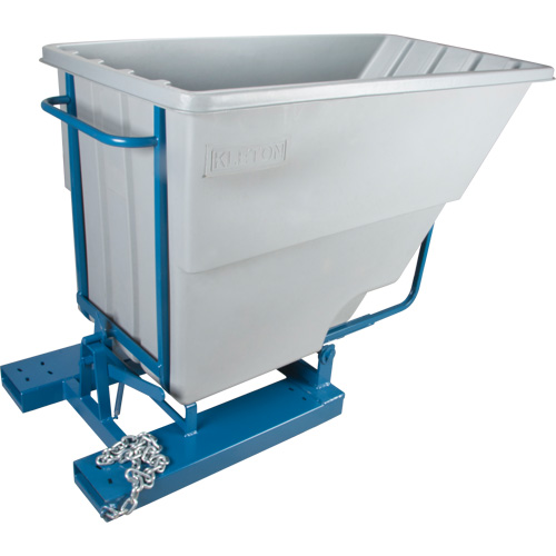 Self-Dumping Hopper, Polyethylene, 1-1/10 cu.yd, Grey Planification Entrepots Molloy