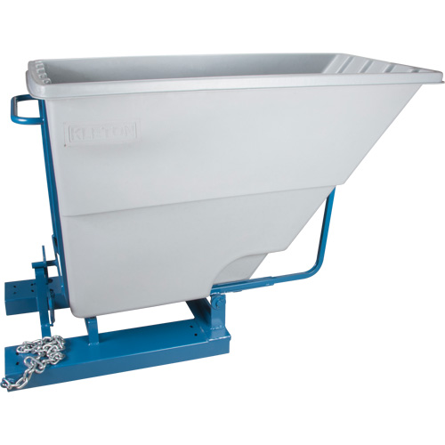 Self-Dumping Hopper, Polyethylene, 1-1/10 cu.yd, Grey Planification Entrepots Molloy