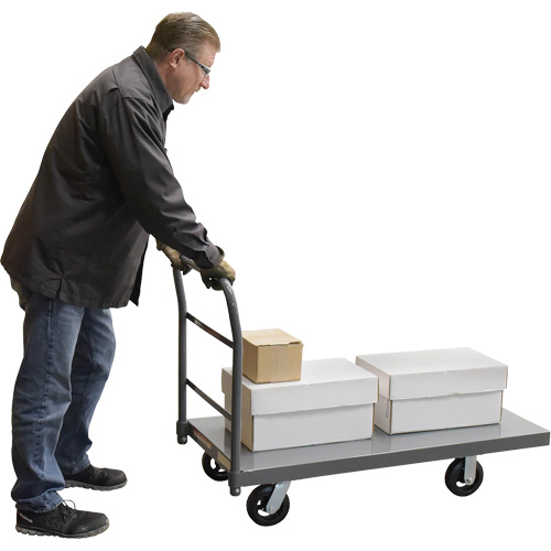 Chariot &agrave; plateforme, 48" lo x 24" la x Capacit&eacute; 2000 lb, Roues en Caoutchouc Planification Entrepots Molloy