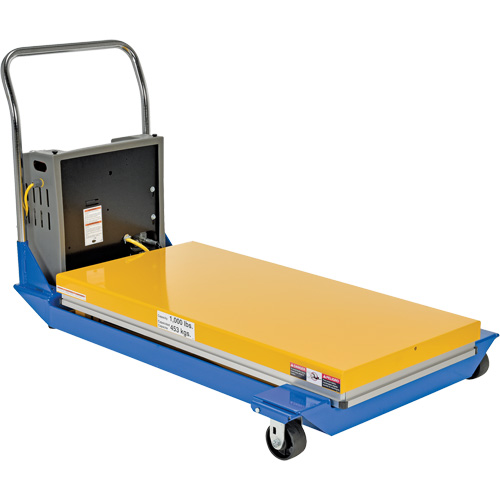 DC Powered & Manual Scissor Lift Table, Steel, 48" L x 24" W, 1000 lbs. Capacity Planification Entrepots Molloy