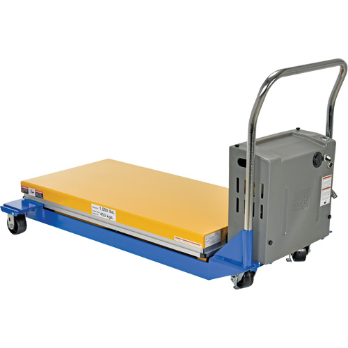 DC Powered & Manual Scissor Lift Table, Steel, 48" L x 24" W, 1000 lbs. Capacity Planification Entrepots Molloy