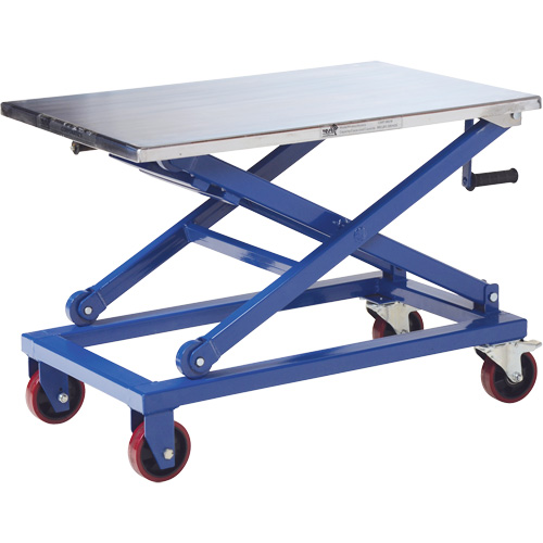 Table &eacute;l&eacute;vatrice manuelle &agrave; ciseaux, 37" lo x 23-1/2" la, Acier, Capacit&eacute; 660 lb Planification Entrepots Molloy