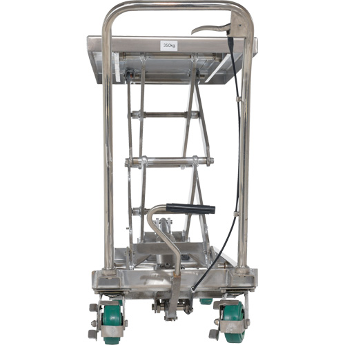 Table &eacute;l&eacute;vatrice hydraulique manuelle &agrave; ciseaux, 36-1/4" lo x 19-3/8" la, Acier inoxydable, Capacit&eacute; 600 lb Planification Entrepots Molloy