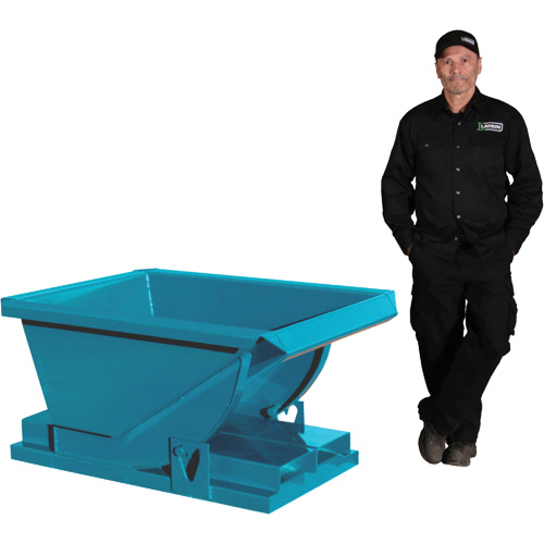 Extra Heavy-Duty Self-Dumping Hopper, Steel, 1/4 cu.yd., Blue Planification Entrepots Molloy