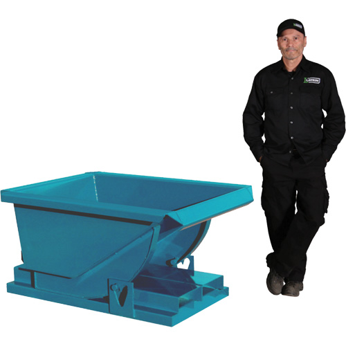 Conteneur autobasculeur extra robuste, Acier, 1/3 vg³, Bleu Planification Entrepots Molloy