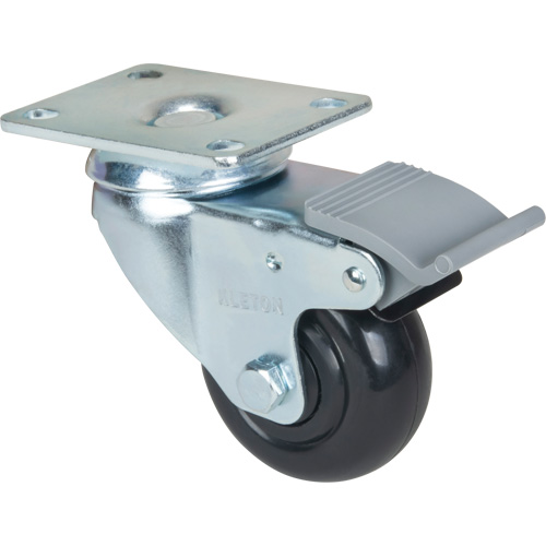 Caster, Swivel with Brake, 3" (76.2 mm), Polyolefin, 250 lbs. (113.4 kg) Planification Entrepots Molloy