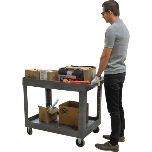 Utility Service Cart, 2 Tiers, 24-5/8" x 32-1/2" x 40", 550 lbs. Capacity Planification Entrepots Molloy