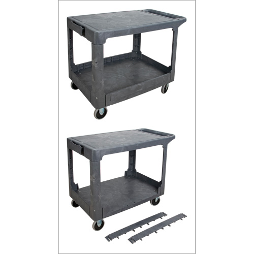 Chariot utilitaire pour l'entretien avec tablette plate, 2 tiers, 25-1/4" x 32-1/4" x 44", Capacit&eacute; 550 lb Planification Entrepots Molloy