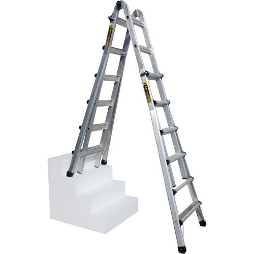 Telescoping Multi-Position Ladder, Aluminum, 300 lbs. Planification Entrepots Molloy