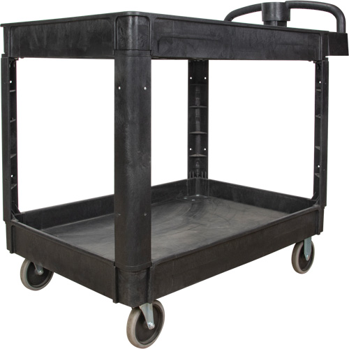 Utility Cart, 2 Tiers, 25-5/8" x 33-1/2" x 43-3/4", 550 lbs. Capacity Planification Entrepots Molloy