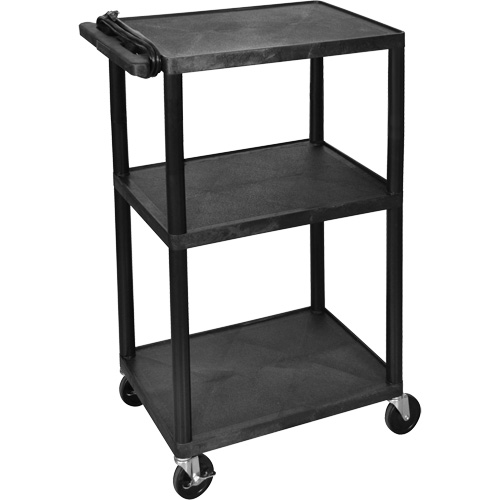 Electric Utility Cart, 3 Tiers, 24" x 42" x 18", 300 lbs. Capacity Planification Entrepots Molloy