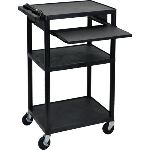 Electric Utility Cart, 3 Tiers, 24" x 42" x 18", 300 lbs. Capacity Planification Entrepots Molloy