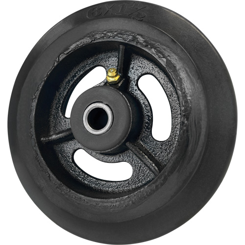 Mold-On Rubber Wheel, 6'' (152 mm) Dia. x 1-1/2" (38 mm) W, 450 lbs. (204 kg.) Capacity Planification Entrepots Molloy