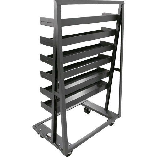 Single-Sided Heavy Duty A-Frame Cart with 6 Lipped Trays, 38" x 25" x 63", 2500 lbs. Capacity Planification Entrepots Molloy