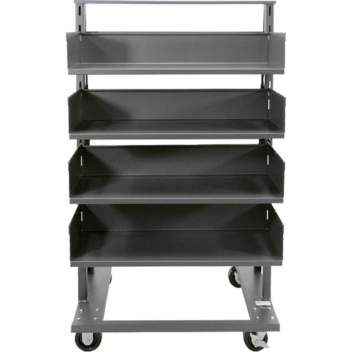 Single-Sided Heavy Duty A-Frame Cart with 4 Large Trays, 38" x 25" x 63", 2500 lbs. Capacity Planification Entrepots Molloy