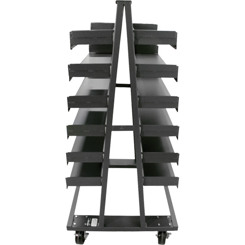 Double-Sided Heavy Duty A-Frame Cart with 12 Trays, 38" x 30" x 63", 2500 lbs. Capacity Planification Entrepots Molloy
