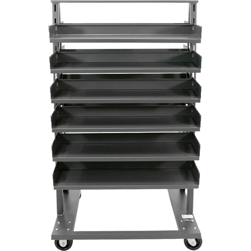 Double-Sided Heavy Duty A-Frame Cart with 12 Trays, 38" x 30" x 63", 2500 lbs. Capacity Planification Entrepots Molloy