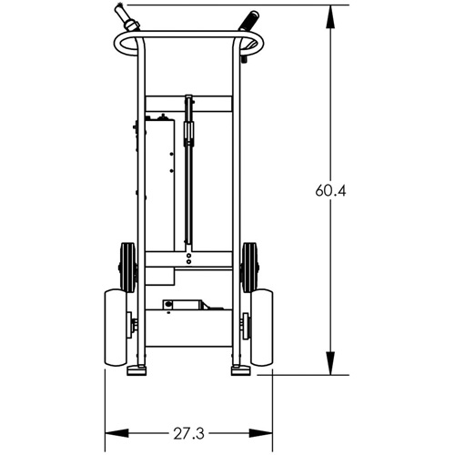 Powered Drum Hand Truck with Pneumatic Wheels Planification Entrepots Molloy