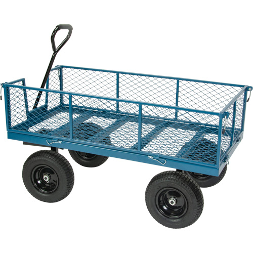 Wagon avec c&ocirc;t&eacute;s rabattables, 24" la x 48" la x Capacit&eacute; 800 lb Planification Entrepots Molloy