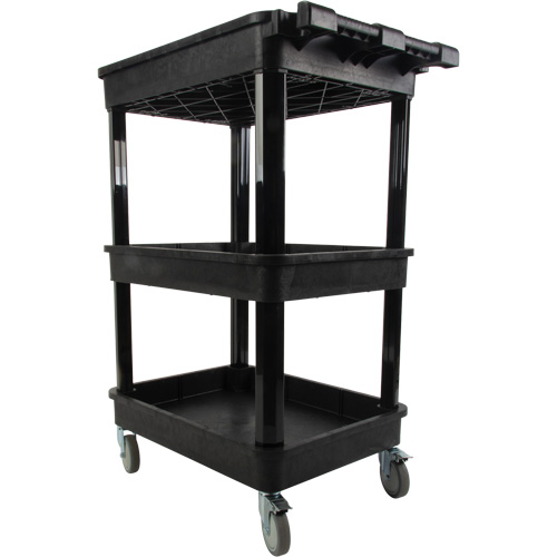 Utility Cart with Deep Lip Shelf, 3 Tiers, 19" x 39-1/2" x 28-1/4", 330 lbs. Capacity Planification Entrepots Molloy