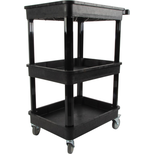 Utility Cart with Deep Lip Shelf, 3 Tiers, 19" x 39-1/2" x 28-1/4", 330 lbs. Capacity Planification Entrepots Molloy