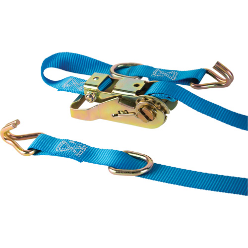 Ratchet Strap, J-Hook, 1" W x 16' L, 835 lbs. (379 kg) WLL Planification Entrepots Molloy