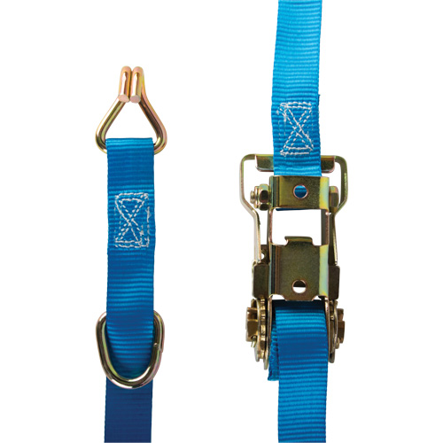 Ratchet Strap, J-Hook, 1" W x 16' L, 835 lbs. (379 kg) WLL Planification Entrepots Molloy