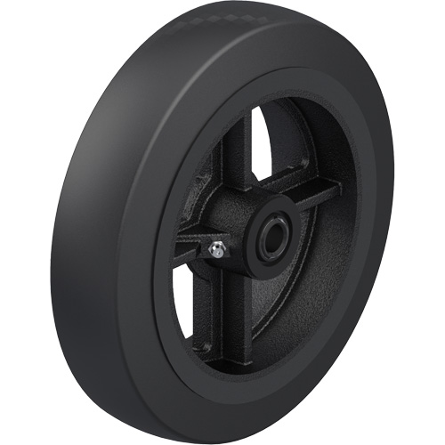 Roue en caoutchouc noir sur noyau en fonte Planification Entrepots Molloy