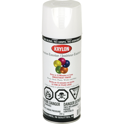 Laque industrielle Acryli-Quik, Blanc, Semi-brillant, 12 oz, Canette a&eacute;rosol Planification Entrepots Molloy