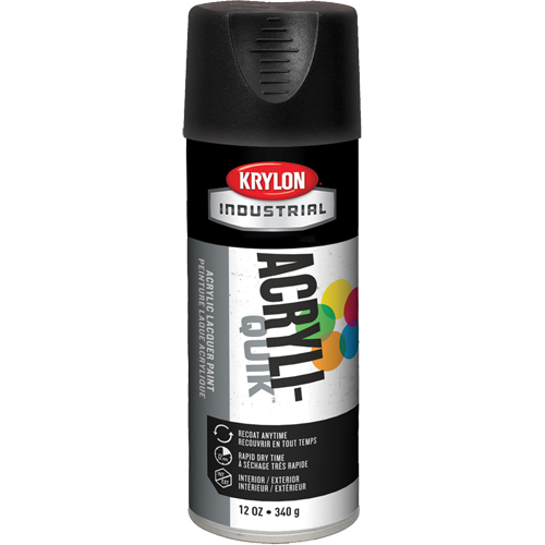 Laque industrielle Acryli-Quik, Noir, Ultra-mat, 12 oz, Canette a&eacute;rosol Planification Entrepots Molloy