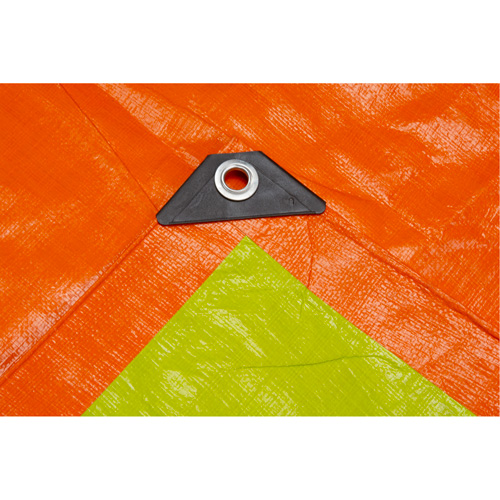 High-Visibility Heavy-Duty Woven Tarp, Polyethylene, Green/Orange, 16' x 20' x 12 mils Planification Entrepots Molloy