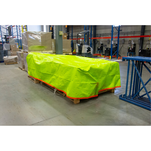 High-Visibility Heavy-Duty Woven Tarp, Polyethylene, Green/Orange, 16' x 20' x 12 mils Planification Entrepots Molloy