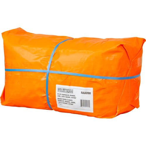 High-Visibility Heavy-Duty Woven Tarp, Polyethylene, Green/Orange, 40' x 60' x 12 mils Planification Entrepots Molloy