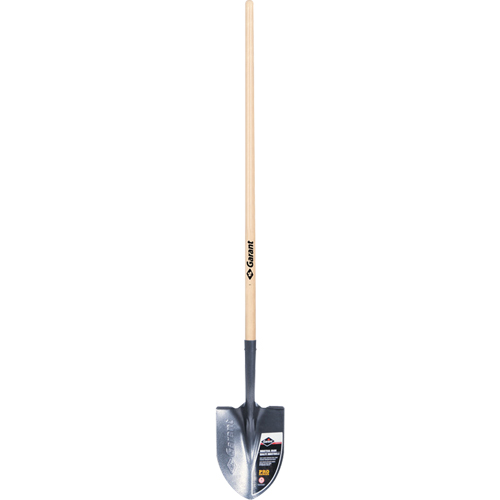 Pro Round Point Shovel, Tempered Steel Blade, Wood, Straight Handle Planification Entrepots Molloy