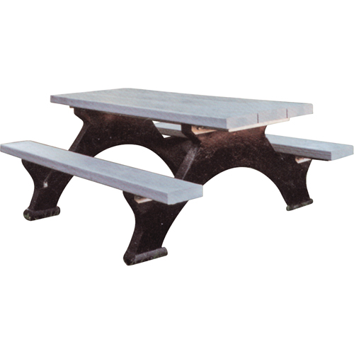 Tables de pique-nique en plastique recycl&eacute;, 8' lo x 62-1/4" la, Gris Planification Entrepots Molloy
