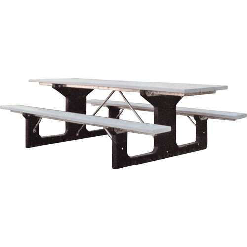 Tables de pique-nique en plastique recycl&eacute;, 6' lo x 61-1/2" la, Gris Planification Entrepots Molloy