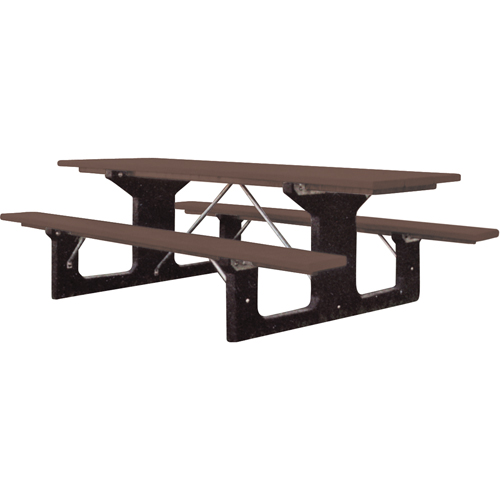 Recycled Plastic Picnic Tables, 6' L x 61-1/2" W, Brown Planification Entrepots Molloy