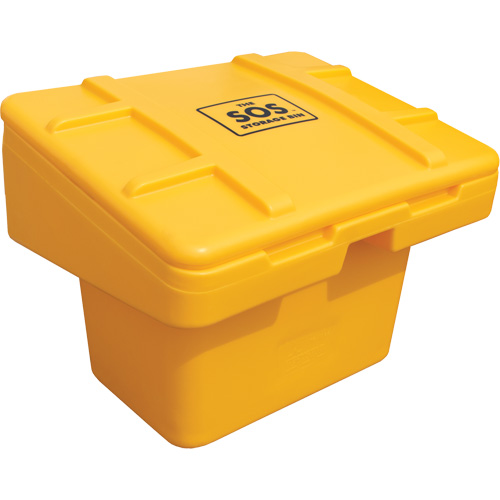 Salt Sand Container SOS, With Hasp, 30" x 24" x 24", 5.5 cu. Ft., Yellow Planification Entrepots Molloy