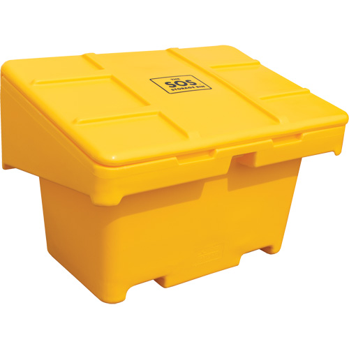 Salt Sand Container SOS, With Hasp, 42" x 29" x 30", 11 cu. Ft., Yellow Planification Entrepots Molloy