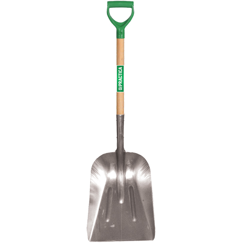 Scoop Shovel, Wood, Aluminum Blade, D-Grip Handle, 29" Length Planification Entrepots Molloy