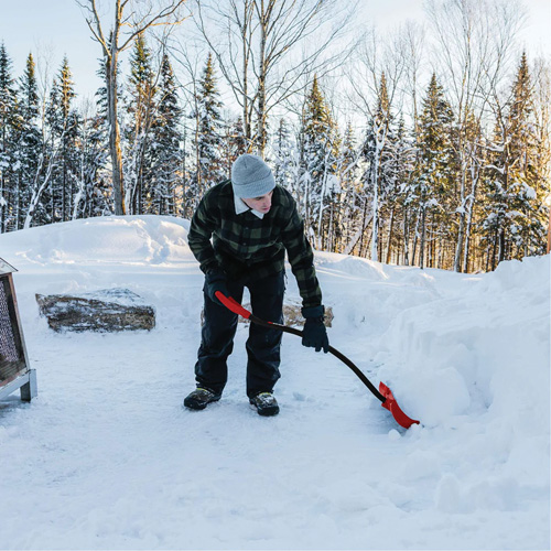 Pelle &agrave; neige Yukon, Lame Polypropyl&egrave;ne, Largueur 18", Manche Prise en D ergonomique Planification Entrepots Molloy