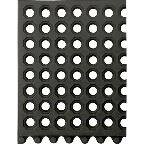 Tapis 24/Seven, Caoutchouc, 3' la c, 3' lo, 5/8" &eacute;paisseur, Noir Planification Entrepots Molloy