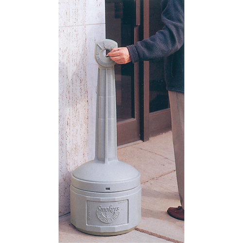 Cendriers Smoker's Cease-Fire, Sur pied, Plastique, Capacit&eacute; 4 gal. US, Hauteur 38-1/2" Planification Entrepots Molloy