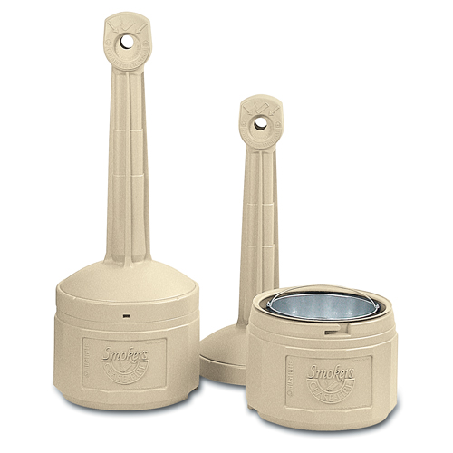 Smokers Cease-Fire&reg; Cigarette Butt Receptacle, Free-Standing, Plastic, 4 US gal. Capacity, 38-1/2" Height Planification Entrepots Molloy