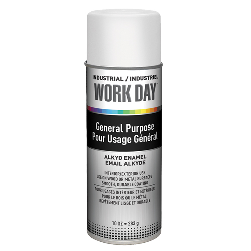 Peinture industrielle Work Day, Blanc, Brillant, 10 oz, Canette a&eacute;rosol Planification Entrepots Molloy