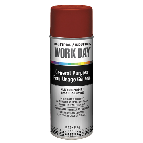 Industrial Work Day Paint, Red, Very Flat, 10 oz., Aerosol Can Planification Entrepots Molloy