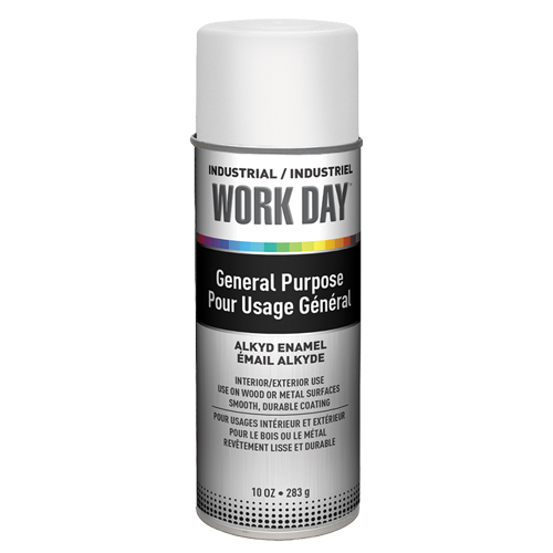 Industrial Work Day Paint, White, Very Flat, 10 oz., Aerosol Can Planification Entrepots Molloy