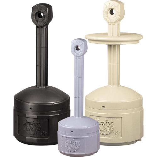 Cendriers Smoker's Cease-Fire, Sur pied, Plastique, Capacit&eacute; 1 gal. US, Hauteur 30" Planification Entrepots Molloy