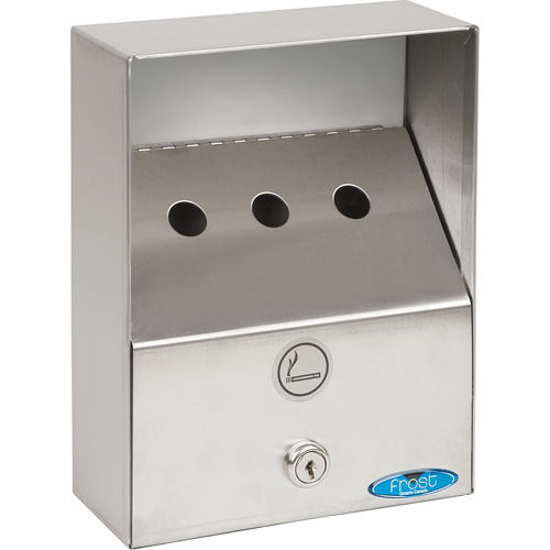 Smoking Receptacles, Wall-Mount, Stainless Steel, 1 Litres Capacity, 9" Height Planification Entrepots Molloy