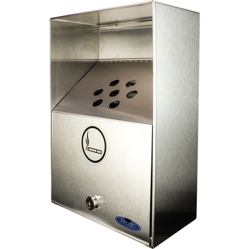 Smoking Receptacles, Wall-Mount, Stainless Steel, 3.3 Litres Capacity, 13-1/2" Height Planification Entrepots Molloy